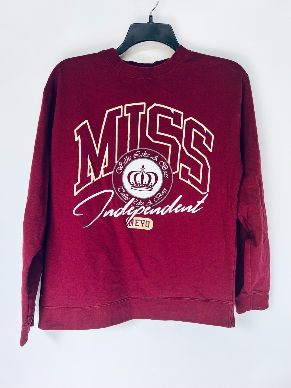 Official Ne-Yo Miss Independent Maroon Pullover